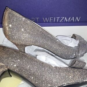 Stuart Weitzman Glitter Pumps - Silver